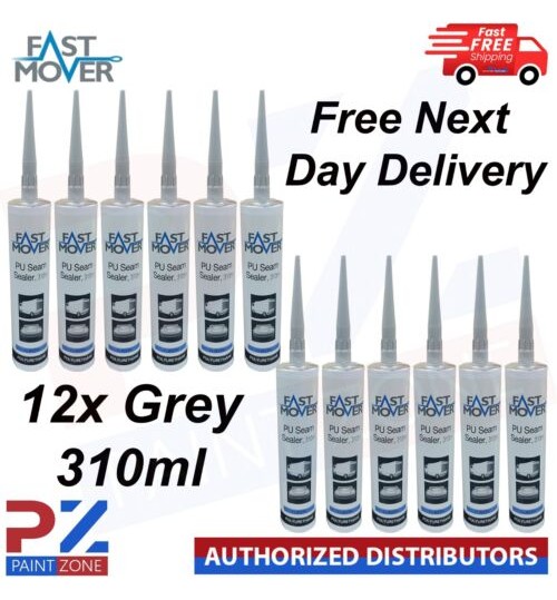 12X FAST MOVER PU SEAM SELAER CARTRIDGE GREY (310ML) CAR BODY Adhesive & Sealant